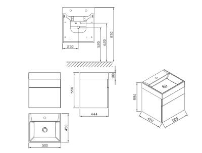 Тумба под раковину Ravak SD Natural 50 подвесная Белая