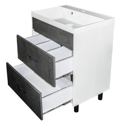 Тумба под раковину Mixline Сура 60 539802 Серая Белая