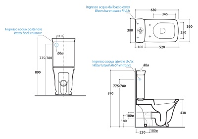 Унитаз Globo Relais RE003 без бачка и сиденья