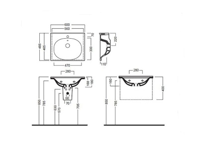 Раковина Hatria Le Fiabe 60 Y1BR Белая