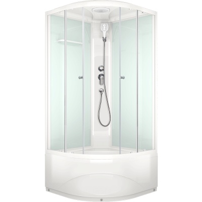 Душевая кабина Domani-Spa Delight 110 High 100x100 DS01D110HWCl00 профиль Белый задние стенки Белые