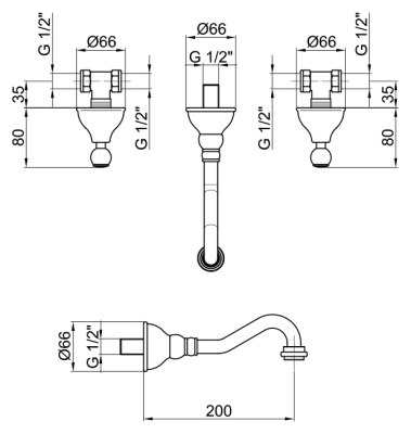 Смеситель для раковины Webert Dorian DO750404 Хром Белый