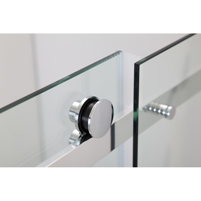 Душевой уголок Black&White Stellar Wind S201-1000х1000 радиальный профиль Серебристый хром стекло прозрачное