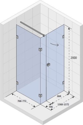 Душевой уголок Riho Scandic M204 140x80 GX0804502 R профиль Хром стекло прозрачное