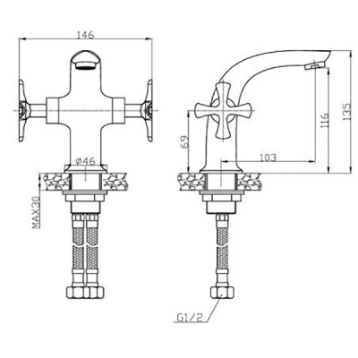 Смеситель для раковины Agger Love A1002100 Хром