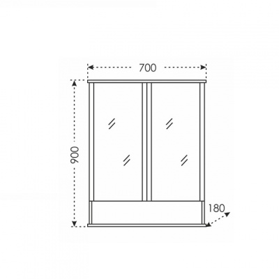 Зеркальный шкаф СанТа Вегас 70 Белый