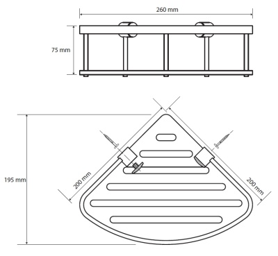 Полка корзина Bemeta Cytro 146208386 угловая Черная