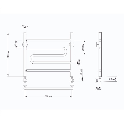 Водяной полотенцесушитель Secado Валенсия 2 50х60 Бронза