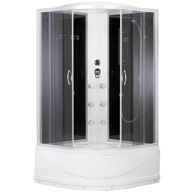 Душевая кабина Erlit Comfort ER3509TPF 90x90 с гидромассажем задняя стенка Белая стекло матовое