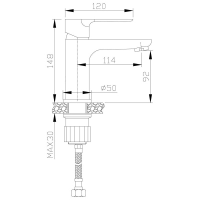 Смеситель для раковины Rossinka RS35-11PC Хром Перламутр