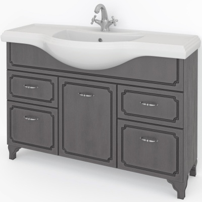 Тумба под раковину Какса-А Патина Классик 120 004489 Серая с черным