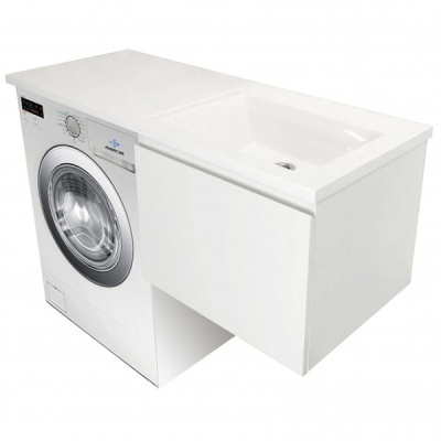 Тумба с раковиной Эстет Даллас 130 подвесная 1 ящик R Белая