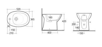 Биде RAK Ceramics Morning MORBD2215AWHA Белое