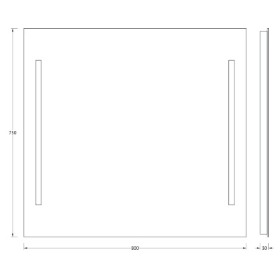 Зеркало Evoform Lumline 75х80 с подсветкой