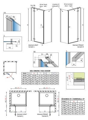 Дверь душевого уголка Radaway Fuenta New KDJ 100 L профиль Хром стекло прозрачное