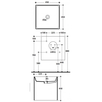 Раковина Kerasan Cento 3545 Белая