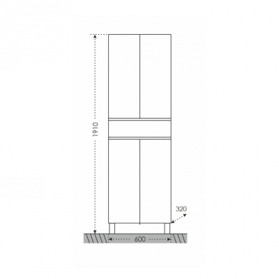 Шкаф пенал СанТа Марс 60 Белый