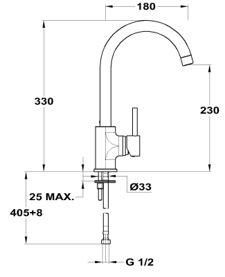 Смеситель для кухни Florentina Альфа 33.73H.1110.800 Хром