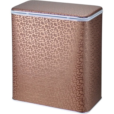 Корзина для белья Cameya Цветы FDH-B большая Коричневая, кант хром