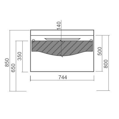 Тумба под раковину Diborg Lande Q 80 77.3215 подвесная Дуб