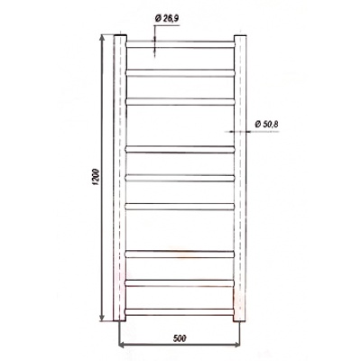 Водяной полотенцесушитель Grota Grosso 550х1200 Хром