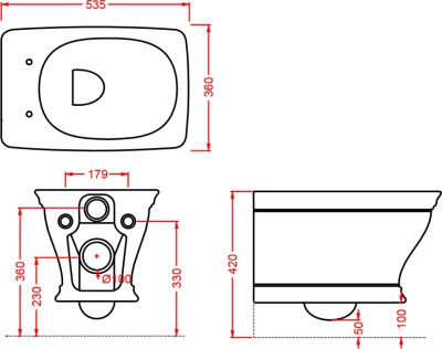 Унитаз Artceram Civitas CIV001 34 00 подвесной Серый