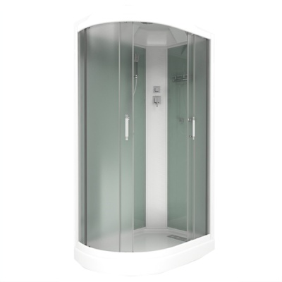 Душевая кабина Bas Кариба 120х80 с гидромассажем стекло Грейп задняя стенка Белая L
