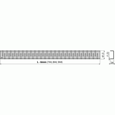 Решетка для лотка Alcaplast ZIP-850L Хром глянцевый