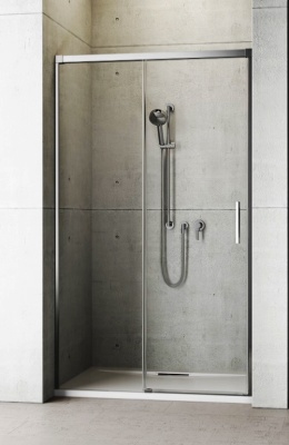 Душевая дверь в нишу Radaway Idea DWJ 150x200 профиль хром, стекло прозрачное, крепления слева