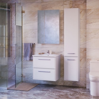 Шкаф пенал Raval Quadro 35 подвесной Белый