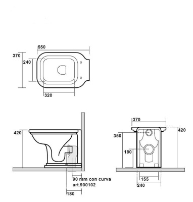 Унитаз Kerasan Waldorf 4118 Белый