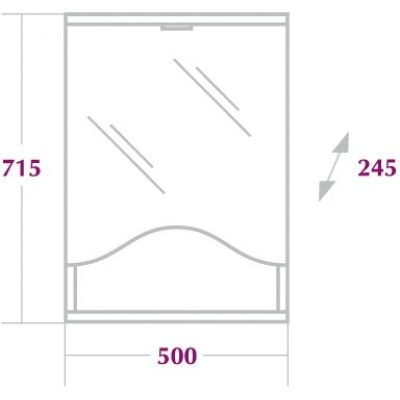 Зеркальный шкаф Onika Лидия 50.01 Белый, левый