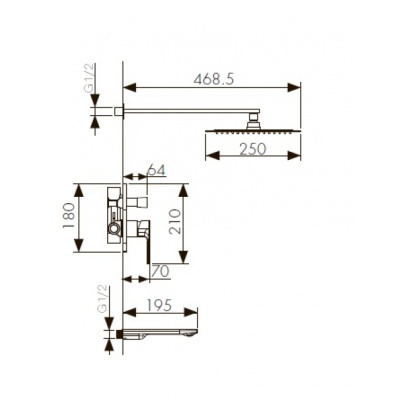 Душевая система Kaiser Linear 59077 Хром