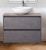 Комплект мебели для ванной BelBagno SET-KRAFT-700-PG-C-BB344-LOY-GRT-600/800 с зеркалом и смесителем Pietra Grigio, столешница - Cemento (без нанесения узора)