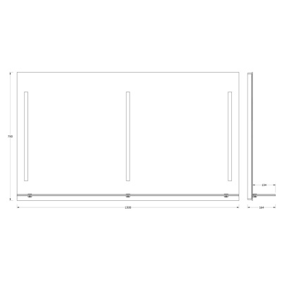 Зеркало Evoform Ledline-S 75х130 с подсветкой