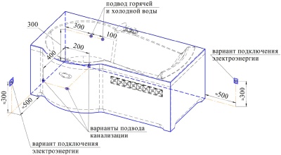 Акриловая ванна Radomir Валенсия 170x95 R 1-01-0-2-1-021 Белая без гидромассажа