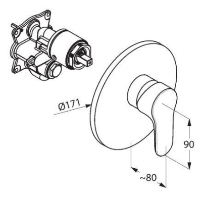 Смеситель для душа Kludi Objekta 326550575 Хром