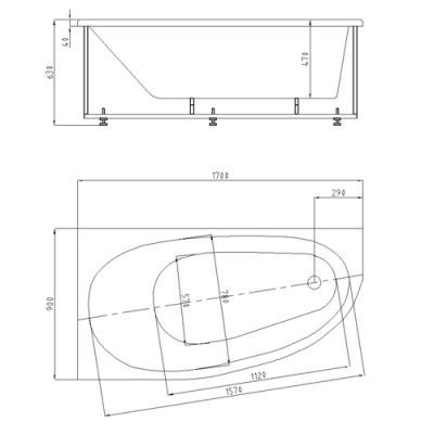 Акриловая ванна Акватек Eco Friendly Дива 170x90 R Белая