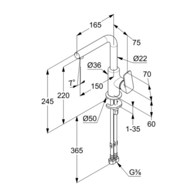Смеситель для раковины Kludi Pure&Style 400240575 Хром