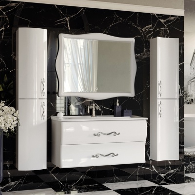 Шкаф пенал Aima Design Amethyst 30П выпуклый L White