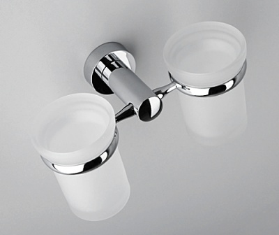 Стакан для зубных щеток WasserKRAFT Donau K-9428D двойной Хром Стакан для зубных щеток WasserKRAFT Donau K-9428D двойной Хром