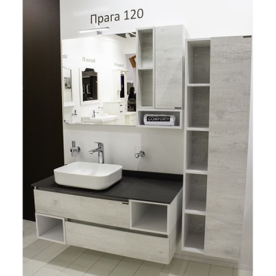 Тумба с раковиной Comforty Прага 120 4136269 подвесная Дуб белый