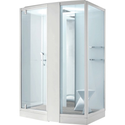 Душевая кабина Orans SR-89102S R white 150x100 с баней профиль Белый задние стенки Белые