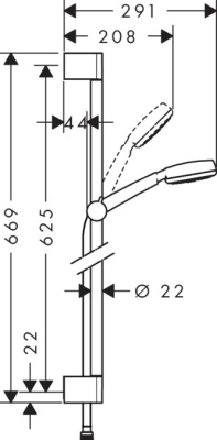 Душевой гарнитур Hansgrohe Crometta 26652400 Хром Белый