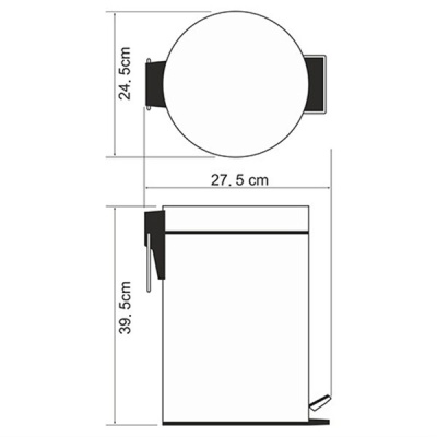 Ведро для мусора WasserKRAFT K-612 Хром