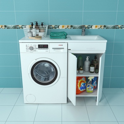 Тумба с раковиной СанТа Марс 110 R 700264+900107 Белая