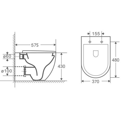 Унитаз Grossman GR-PR4450S приставной с сиденьем Микролифт Унитаз Grossman GR-PR4450S приставной с сиденьем Микролифт