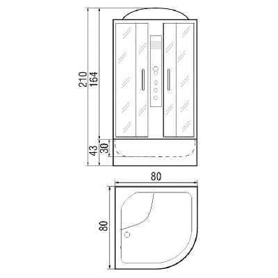 Душевая кабина River Dunay 80x80x43 ТН 10000003169+10000000845 с поддоном