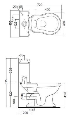 Унитаз Kerasan Retro 1013 выпуск в стену