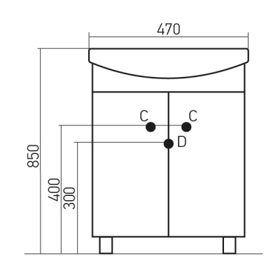 Тумба под раковину Mixline Астра 47 523044 Белая